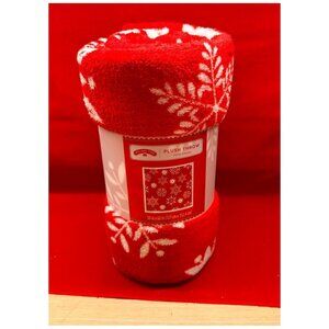 Snowflake Design Plush Throw Cover Blanket ~50" x 60" by Holiday Time NWT
